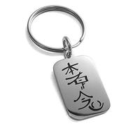 Tioneer Acier Inoxydable Reiki Hon Sha ZE Sho NEN Distance Petit Rectangle tag Chien Charme Porte-clé