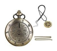 Tiong Ensemble de Montres de Poche à Quartz Tendance pour Homme, Montres de Poche à Quartz avec Coffret Cadeau pour Halloween, Noël, fête des pères, Anniversaire, Cf1034