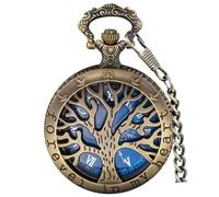 Tiong Montre de poche vintage avec chaîne, montre de poche à quartz classique pour homme