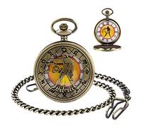 Tiong Montre gousset à gousset pour homme - Montre de poche à quartz Steampunk - Collier souvenir - Cadeau pour femme et homme, Balance