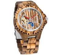 Tiong Montre mécanique en Bois pour Homme avec remontage Automatique Montre légère pour Homme avec Emballage Cadeau (Fbm-mw001-braun)