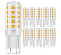 TiooDre Lot de 10 ampoules LED G9 blanc chaud 3000 K, 3,5 W équivalent à une ampoule halogène de 30 W-40 W, pas de scintillement, intensité non variable, ampoule G9 à économie d'énergie 400 lm pour