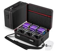 TiopLior Boîte de cartes avec étui portable, lot de 6 boîtes de deck Commander transparentes avec 6 séparateurs, peut contenir plus de 600 cartes à double manches, convient pour MTG, TCG