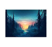 TIOQFJD Impression sur toile représentant une esquisse de la nature - Décoration murale pour salon, chambre à coucher - 20 x 30 cm