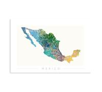 TIOQFJD Poster carte nationale du Mexique sur toile - Décoration murale pour salon, chambre à coucher - 20 x 30 cm