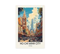 TIOQFJD Poster Ho Chi Minh-Ville sur toile pour décoration de chambre à coucher, bureau, chambre, cadeau 40 x 60 cm