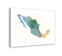 TIOQFJD Poster sur toile de la carte nationale du Mexique pour décoration de chambre à coucher, bureau, chambre, cadeau 40 x 60 cm