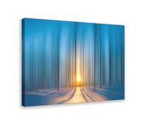TIOQFJD Poster sur toile motif forêt hivernale lever du soleil pour chambre à coucher, bureau, chambre, cadeau 40 x 60 cm