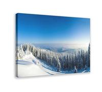 TIOQFJD Poster sur toile motif forêt hivernale, lumière du soleil, décoration de chambre à coucher, bureau, chambre, cadeau 60 x 90 cm