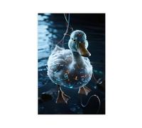 TIOQFJD Poster sur toile translucide motif canard futuriste (2) pour décoration de chambre à coucher, bureau, chambre, cadeau 30 x 45 cm