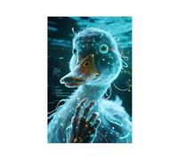 TIOQFJD Poster sur toile translucide motif canard futuriste (3) - Décoration murale pour salon, chambre à coucher - 30 x 45 cm