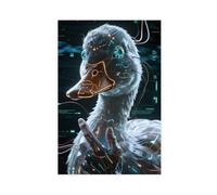 TIOQFJD Poster sur toile translucide motif canard futuriste (4) pour décoration de chambre à coucher, bureau, chambre, cadeau 20 x 30 cm