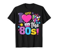 tiorhooe T-shirt rétro années 80 pour homme - T-shirt de fête rétro « Back to The 80's Shirts I Love 80s », Noir2, XL