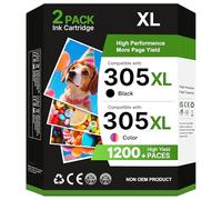 Tiorumcs Cartouche 305 XL Remplacement pour Cartouche HP 305 XL Noir et Couleur Compatible pour HP DeskJet 2710 2723e 4222e 2720e 2721e 2320 2710e Envy 6030 6020e 6022e 6010e 6020 (Noir, Tri-Colore)