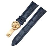 TIOYW Bracelet de montre en cuir véritable 19 mm, 20 mm, 21 mm, 22 mm, pour Patek Philippe AquanAUT PP 5167A Bracelet de montre en cuir de vachette Boucle papillon, 20mm, Agate