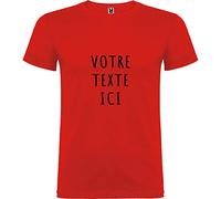 Tip Top Tshirt Homme personnalisé avec Votre Texte - Différentes Couleurs (L, Rouge)