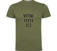 Tip Top Tshirt Homme personnalisé avec Votre Texte - Différentes Couleurs (S, Kaki)