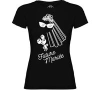 Tip Top Tshirt T-Shirt Femme Future mariée - Noir Impression Blanche M