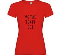 Tip Top Tshirt T-Shirt Femme personnalisé avec Votre Texte - Différentes Couleurs (S, Rouge)