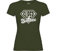 Tip Top Tshirt T-Shirt Femme Super Bobonne - Kaki Impression Blanche M