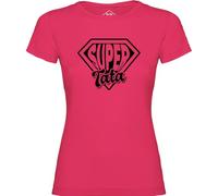 Tip Top Tshirt T-Shirt Femme Super Tata - Rose Impression Noire M