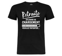 Tip Top Tshirt T-Shirt Homme Retraite en Cours de Chargement - Noir Impression Blanche XL