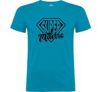 Tip Top Tshirt T-Shirt Homme Super Maître - Bleu Impression Noire L