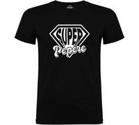Tip Top Tshirt T-Shirt Homme Super Pépère - Noir Impression Blanche XL