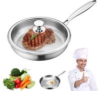 Tipanexi Pro Titanium Poêle à frire antiadhésive avec couvercle, résistante aux rayures, pour toutes les tables de cuisson, 30 cm Titaniums Nutri, durable et polyvalente