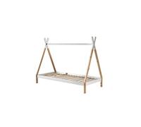Vipack Lit enfant Tipi LP 90 x 200 cm bois de pin blanc avec sommier