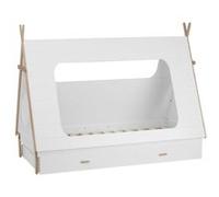 Tipi lit maison 90x200 cm pin blanc tiroir