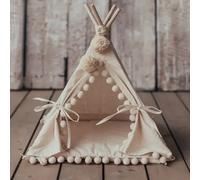 Tipi lit pour cochon d'inde chinchilla lit petit animal 2xs écru