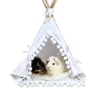 Tipi lit pour cochon d'inde chinchilla lit petit animal 4xs blanc