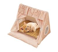 Tipi pour Animal Lit Grotte pour Chat | Confortable Nid Dôme Avec Tapis Rafraîchissant Amovible Pour Petits Animaux Chats Chiens Lapins Appartement Salon Chambre