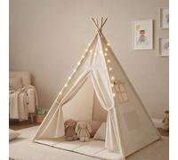Tipi pour enfant avec tapis et guirlandes coton polyester - beige
