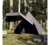 Tipi Tente de camping pour 5 personnes Gris Imperméable avec voile d'ombrage