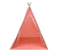Tipi - Tente d'intérieur pour enfant - 120 x 120 x 140 cm - Avec tapis - Guirlande lumineuse - Tente de jeu pour fille et garçon - Rose