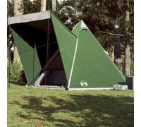 Tipi Tente familiale pour 6 personnes, verte, imperméable, avec revêtement en polyuréthane, grande tente d'extérieur avec connexion E, portable pour l'aventure et les voyages