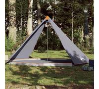 Tipi Tente familiale pour 8 personnes, gris et orange, tente de camping étanche avec revêtement PU, 400 x 400 x 200 cm, portable pour les aventures en plein air, montage facile