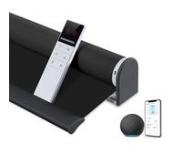 TIPIACE Rideaux occultants motorisés Smart Hard-Wired ou rechargeables, tissu épais imperméable à l'eau noire totale pour l'intérieur, personnalisables sur mesure (Pure Black)