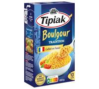 TIPIAK - Boulgour Prêt à Cuisiner, Texture Légèrement Nacrée pour Repas Savoureux (Boîte 450g) - Le Lot De 4