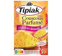 TIPIAK Couscous Aux Épices Douces 500G - Saveur Orientale - Prêt en 5 Minutes - Idéal pour vos Repas Équilibrés - Onctueux et Parfumé - Lot De 4