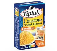 TIPIAK - Couscous Prêt à Cuire, Texture Légère et Savoureuse pour Repas Faciles (3 x 210 g) - Le lot de 4