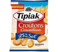 Tipiak Croûtons Croustillants -25% de Sel Nature 80g (lot de 4
