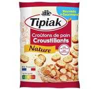 TIPIAK - Croûtons de Pains Nature | Savoureux et croquants | Idéaux pour vos soupes | le sachet de 220 g | LOT DE 3