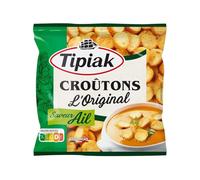 TIPIAK - Croûtons Saveur Ail, Croustillants et Parfaits pour Salades ou Soupes (Paquet 150g) - Le Lot De 4
