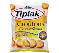 TIPIAK - Croûtons Savoureux au Fromage, Texture Croquante pour Apéritifs et Salades (90 g) - Lot de 4 - vendu par Lot