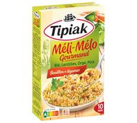 TIPIAK - Mélange Gourmand Blé et Légumes Secs, Texture Fondante pour Repas Équilibré (2x165g) - Le lot de 4