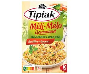 TIPIAK Méli-Mélo Gourmand de Céréales et Légumes Secs, 330g - Mélange Savoureux et Sain pour vos Plats du Quotidien. - Lot De 4 - Vendu Par Lot