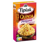 TIPIAK - Quinoa Blé et Perles Parfumé - Aux Épices Douces, Prêt en 9 min - Quinoa + Perles de Blé + Épices - Saveurs Originales - la boite de 240g - Le Lot De 4